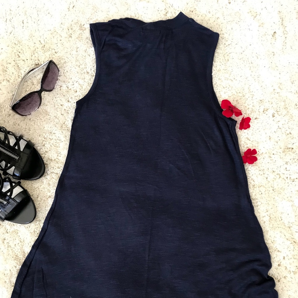 Mini sleeveless blue dress - Picture 3 of 3